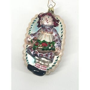Kurt Adler Raggedy Ann Ornament Glass Hand Painted Christmas Tree Holiday